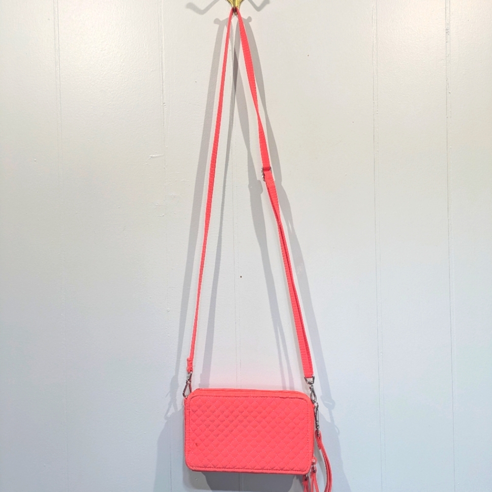 Vera Bradley RFID All In‎ One Crossbody Wallet In Bright Coral - Picture 6 of 10